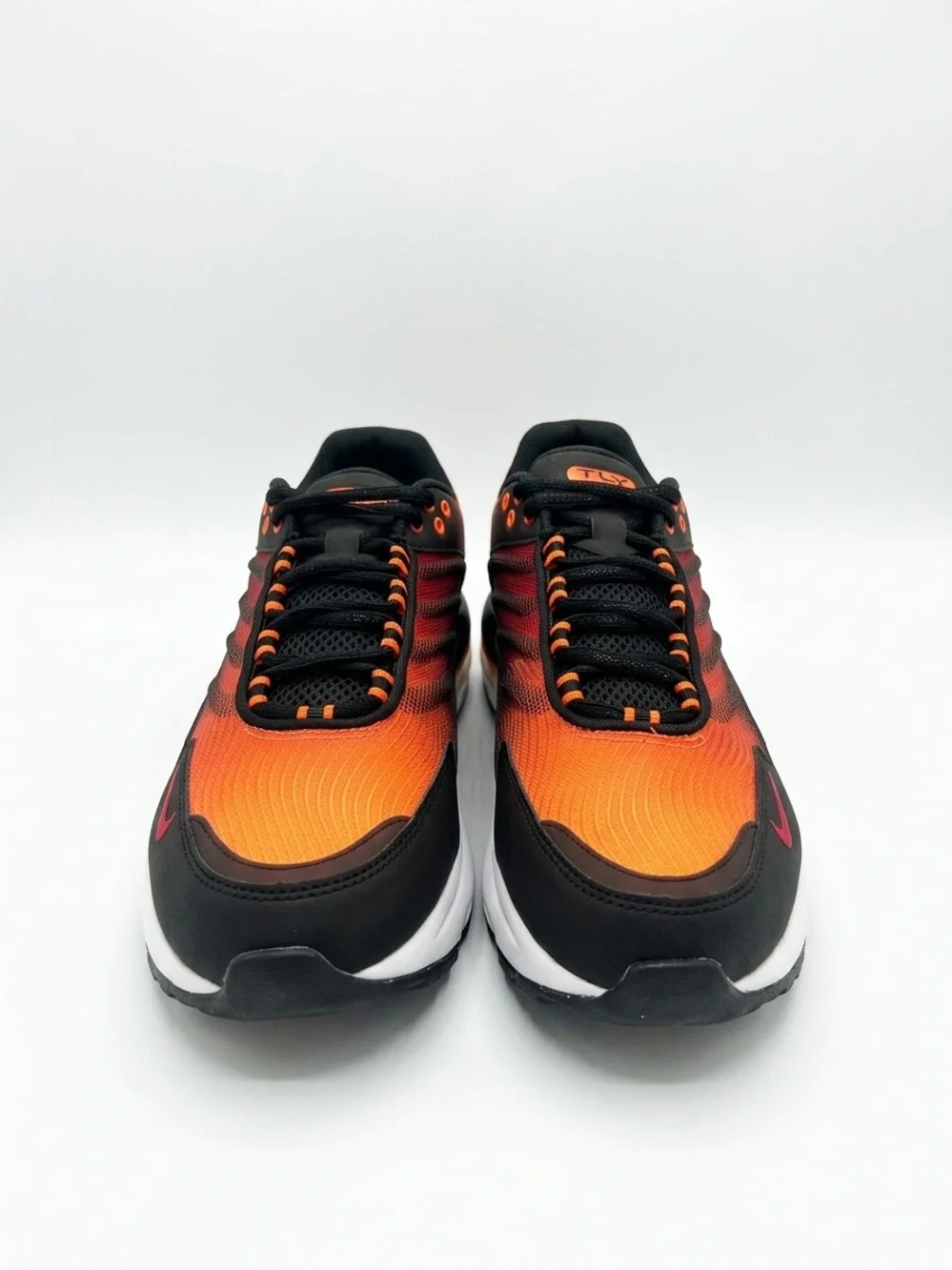 Nike Orange and Black Men's Athletic Sneakers with Visible Air